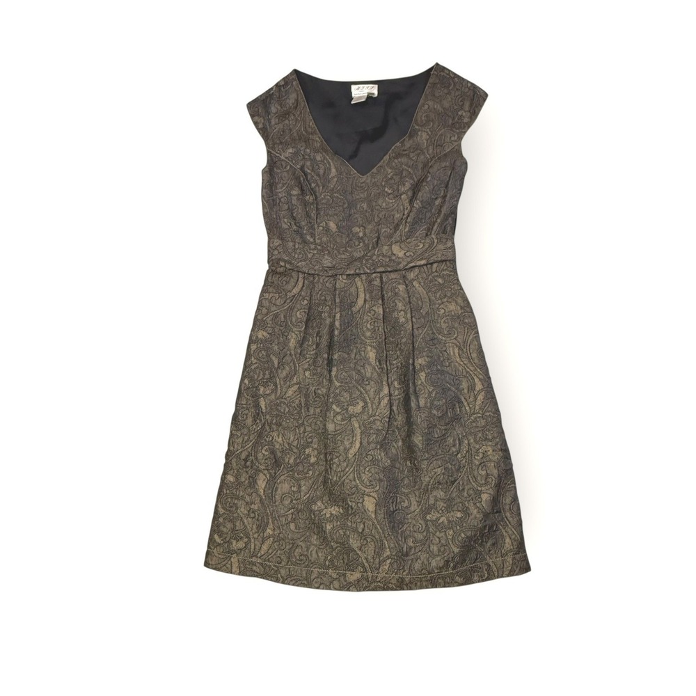MSSP Max Studio Specialty Products Paisley V Neck Cap Sleeve Flare Dress Sz S